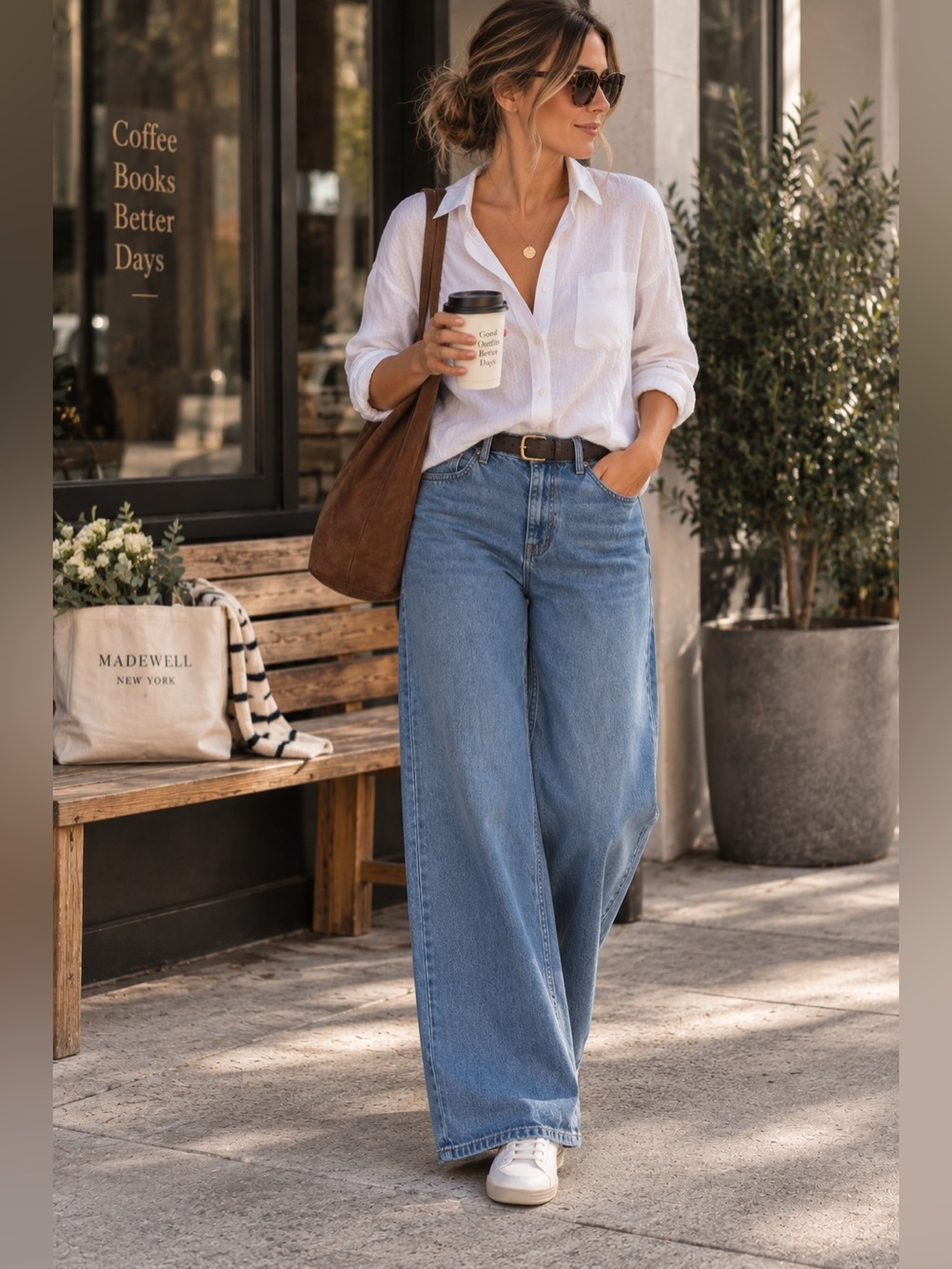 Madewell Superwide-Leg Jeans Women’s Size 30 Medium Wash Wide Leg Denim